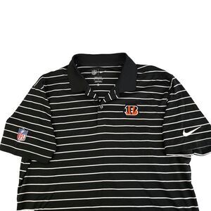 Mens Nike NFL Cincinnati Bengals Short Sleeve Polo Shirt Size Medium Black